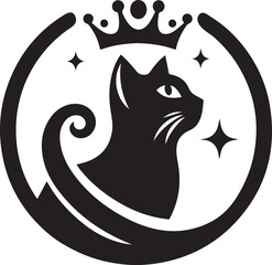 Cat Vector Logo Art Design.