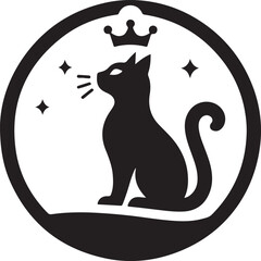 Cat Vector Logo Art Design.