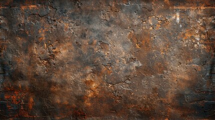 A wall with a lot of rust and holes. The wall is brown and has a lot of texture