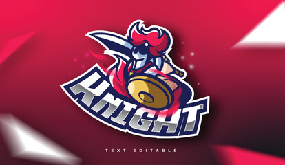 Fight Red Knight logo template with text editable