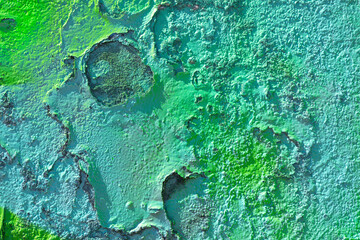 Green paint on the wall. Abstract background and texture for design