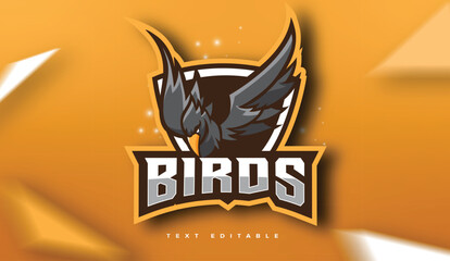 Bird logo template with text editable