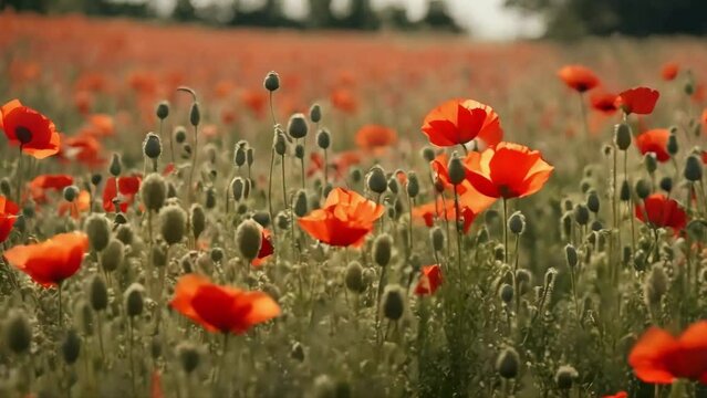 poppies fowers field, cosmic graden, Abstract cosmic background for meditations grading, cosmic relaxing video, calming nature videos, asmr, youtube, stock videos	