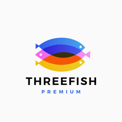 1188_three fish fishestriple Three Fishes fish multiply overlapping color gradient logo vector icon illustration - 790437711