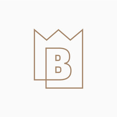 b Letter King Crown Logo Vector Icon Illustration