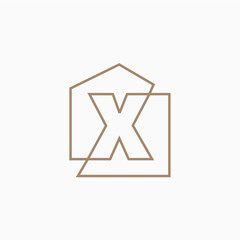 x Letter House Monogram Home mortgage architect architecture logo vector icon illustration - 790437722