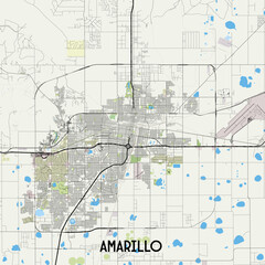 Amarillo Texas USA map poster art