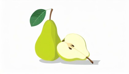 洋梨　ラ・フランス　イラスト　白背景