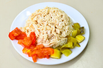 Traditional delicious Turkish food; Turkish style rice pilaf (Turkish name; Arpa sehriyeli. tavuklu, nohutlu, kavurmali, kuru fasulyeli, pirinc pilavi)