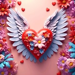  Heart with wings