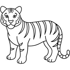 tiger illustration mascot,tiger silhouette,tiger vector,icon,svg,characters,Holiday t shirt,black tiger drawn trendy logo Vector illustration,tiger line art on a white background