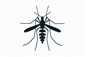 simple mosquito icon illustration vector vector icon, white background, black colour icon