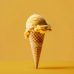 helado con fondo amarillo