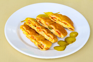 Turkish karisik atom  tost ( kasarli bazlama tost) . Sucuklu, Kasarli, kavurmali karisik tost. Flat baked bread toasted