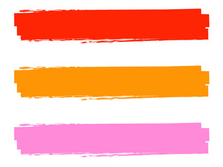 雑塗りつぶし横長素材Cセット：赤