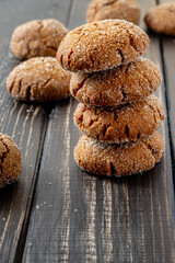 A group of Warm Homemade Gingersnap Cookies