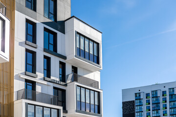 Architectural detail of a modern apartment exterior