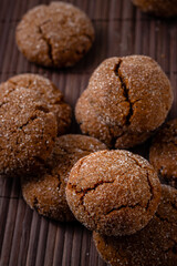 A group of Warm Homemade Gingersnap Cookies