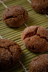 A group of Warm Homemade Gingersnap Cookies
