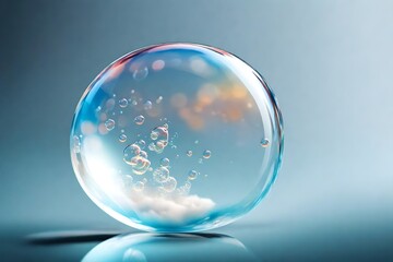  Experience the clarity of a transparent background in an HD image featuring a floating soap bubble, reflecting the surrounding environment with precision