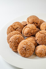 A group of Warm Homemade Gingersnap Cookies