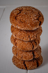 A group of Warm Homemade Gingersnap Cookies
