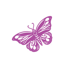 Pink and White Illustration of Beautifull Butterfly