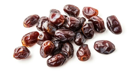Obraz premium Dates dried and separated on a white background