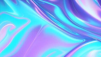 Obraz premium Iridescent chrome wavy gradient cloth fabric abstract background, ultraviolet holographic foil texture, liquid surface, ripples, metallic reflection. 3d render illustration