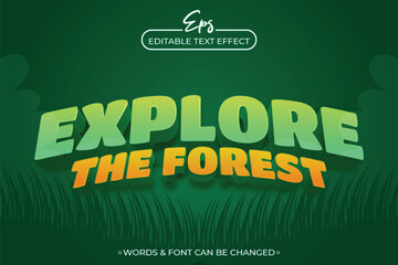 Explore the forest editable text effect template
