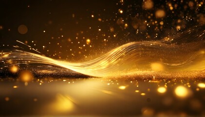 Fototapeta na wymiar Sparkle golden particles dust explosion background illustration