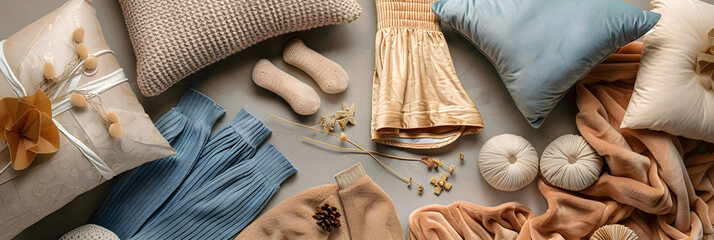 A collection of comforting materials for a cozy sleep experience - from flannel to satin