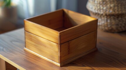 Container clothes storage container small container storage container wooden box - obrazy, fototapety, plakaty