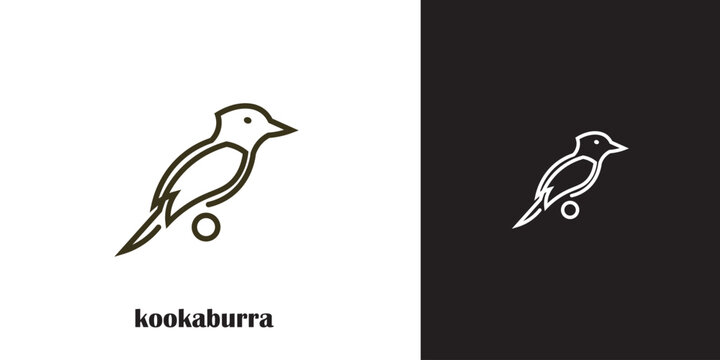kookaburra bird logo with minimalistic design.