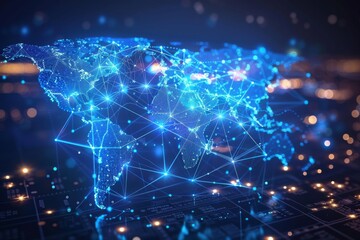Digital map of world network created with generative ai