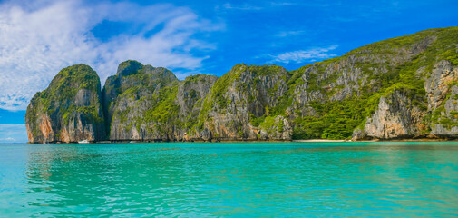 Maya bay with turquoise water in Phi phi islands Krabi Thailand