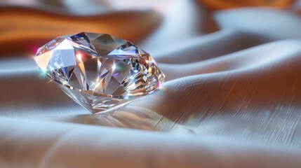 Brilliant cut diamond showcasing sparkling reflections on a soft gradient background