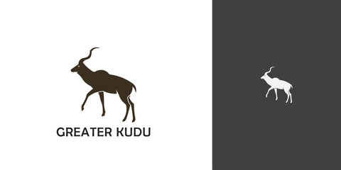 Vector of Greater Kudu on white background, greater kudu logo design