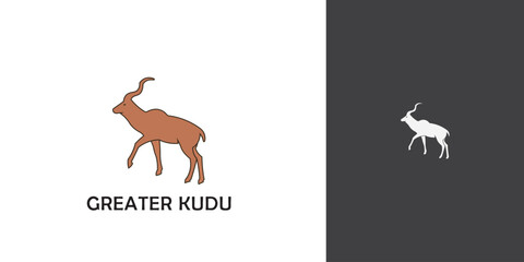 Vector of Greater Kudu on white background, greater kudu logo design