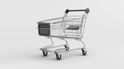Modern shopping cart with a sleek design isolated on a white background for retail concepts