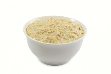 oatmeal porridge breakfast in bowl  in white background