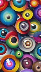 Fototapeta premium Rainbow Vision Exploring the Kaleidoscope of Multicolor Eyes