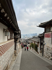 Naklejka premium Bukchon hanok village