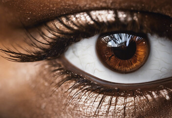 Naklejka premium Enigmatic Depths Exploring the Warmth of Mahogany Eyes