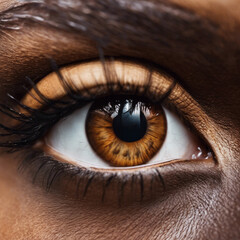 Naklejka premium Enigmatic Depths Exploring the Warmth of Mahogany Eyes