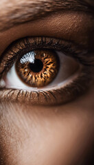 Naklejka premium Enigmatic Depths Exploring the Warmth of Mahogany Eyes