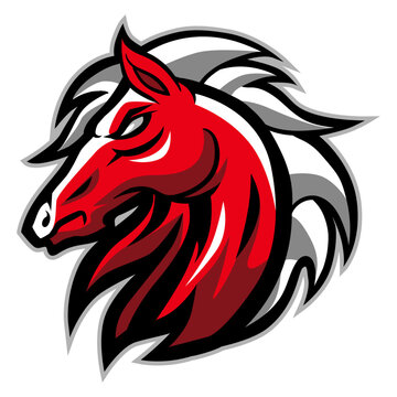 Mustang head. Horse mascot logo sport