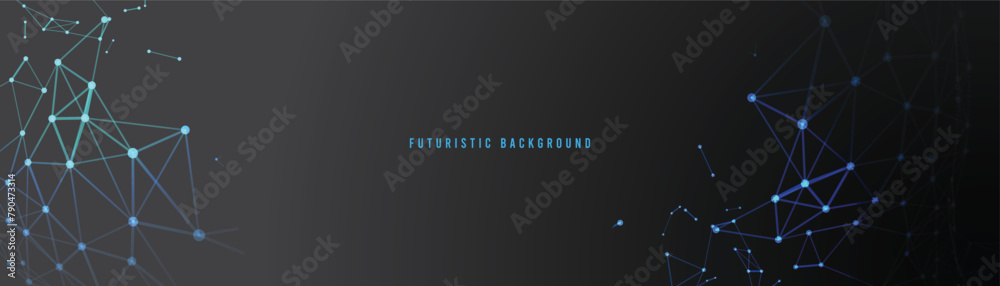 Poster background design of abstract digital technology with network connection lines
