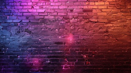 Step into the urban ambiance of an old brick wall bathed in the glow of neon light, the weathered textures and vibrant hues captured in stunning HD clarity, evoking a sense of nostalgic urban charm