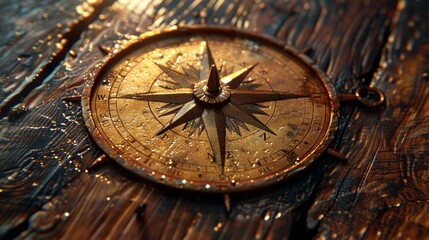A compass icon, its design a texture of exploration and guidance, AI Generative